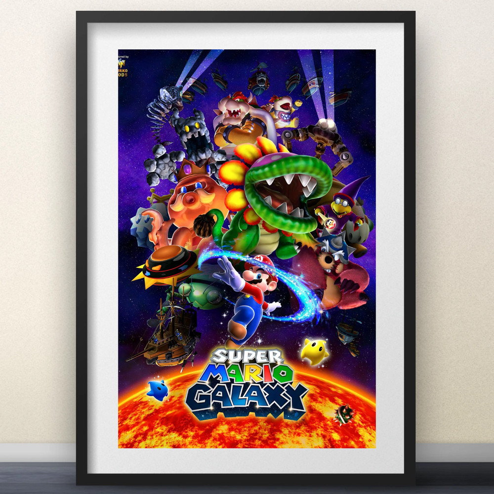 SUPER MARIO GALAXY Poster Nintendo Wall Art Decor Print Characters