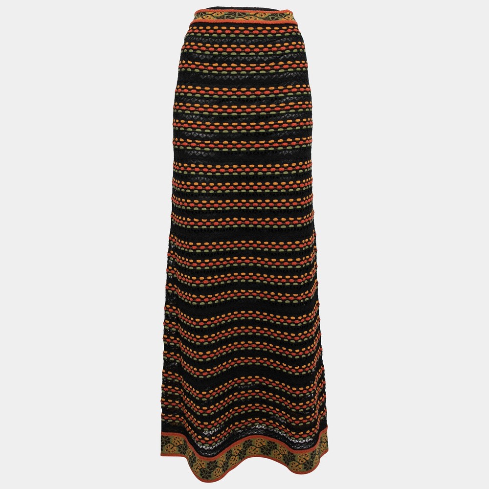 M Missoni Multicolor Patterned Knit Maxi Skirt L