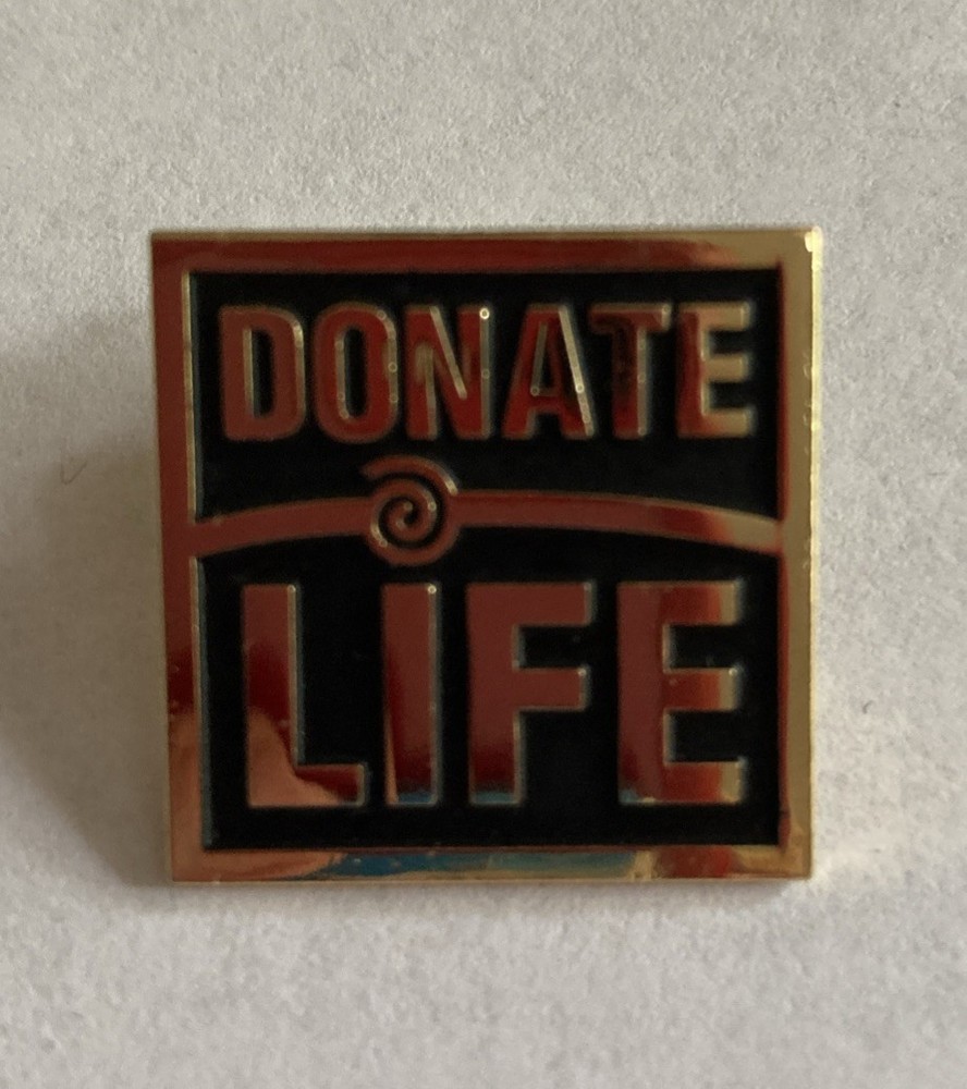 Donate Life Lapel Pin Gold & Black Metal Awareness Organ Donor Community Promo