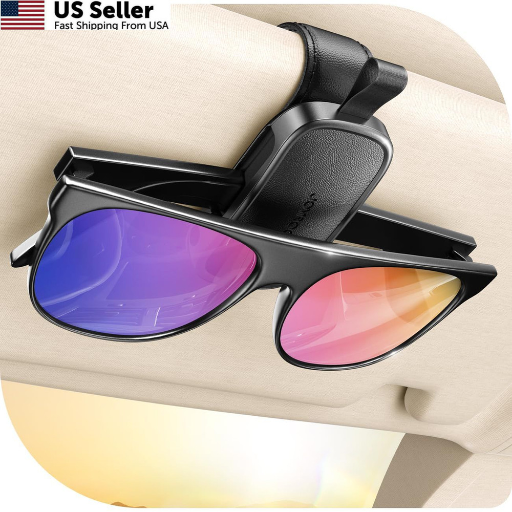 JOYROOM 2026 Unrivaled Stability Sunglass Holder for Car Visor, 1 Pack, Black
