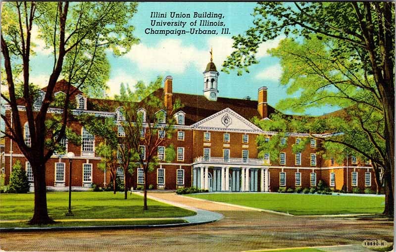 Postcard SCHOOL SCENE Urbana Illinois IL m/09 AM5134