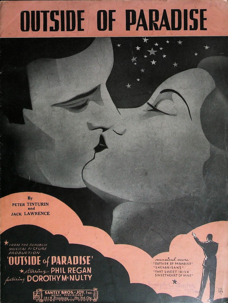 Outside of Paradise Vintage Sheet Music Movie Title Song 1937