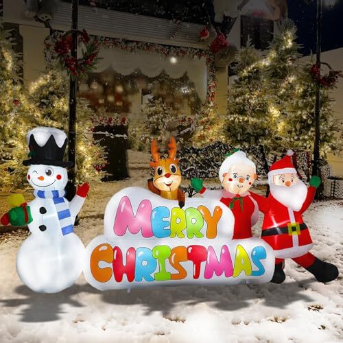 Рождественские надувные снеговики уличное украшение, 8 футов длиной рождественский взрыв