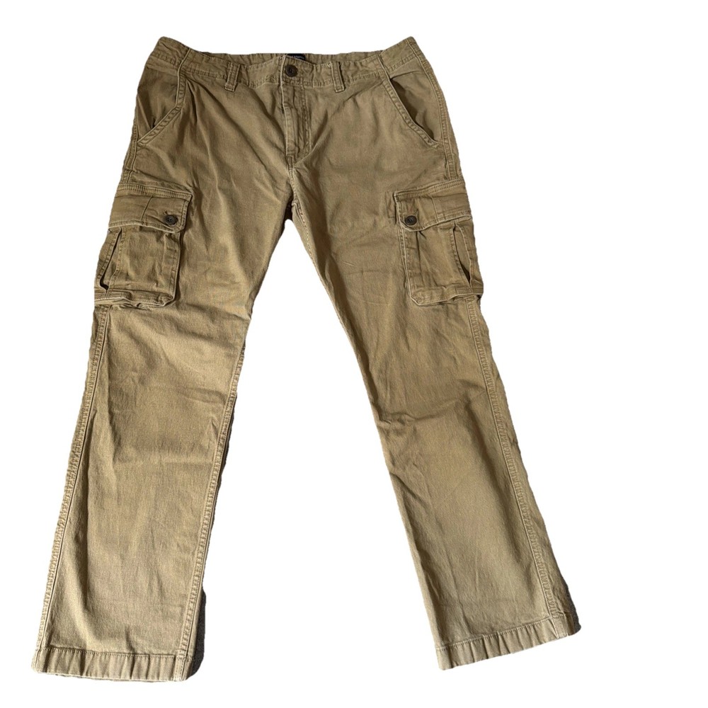 St. Johns Bay Cargo Pants Mens 38x30 Khaki￼Comfort Stretch Canvas