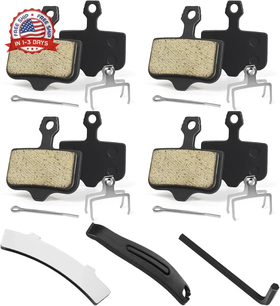 4 Pairs Bike Brake Pads, MTB Disc Brake Pads with Installation Tools, Compatible