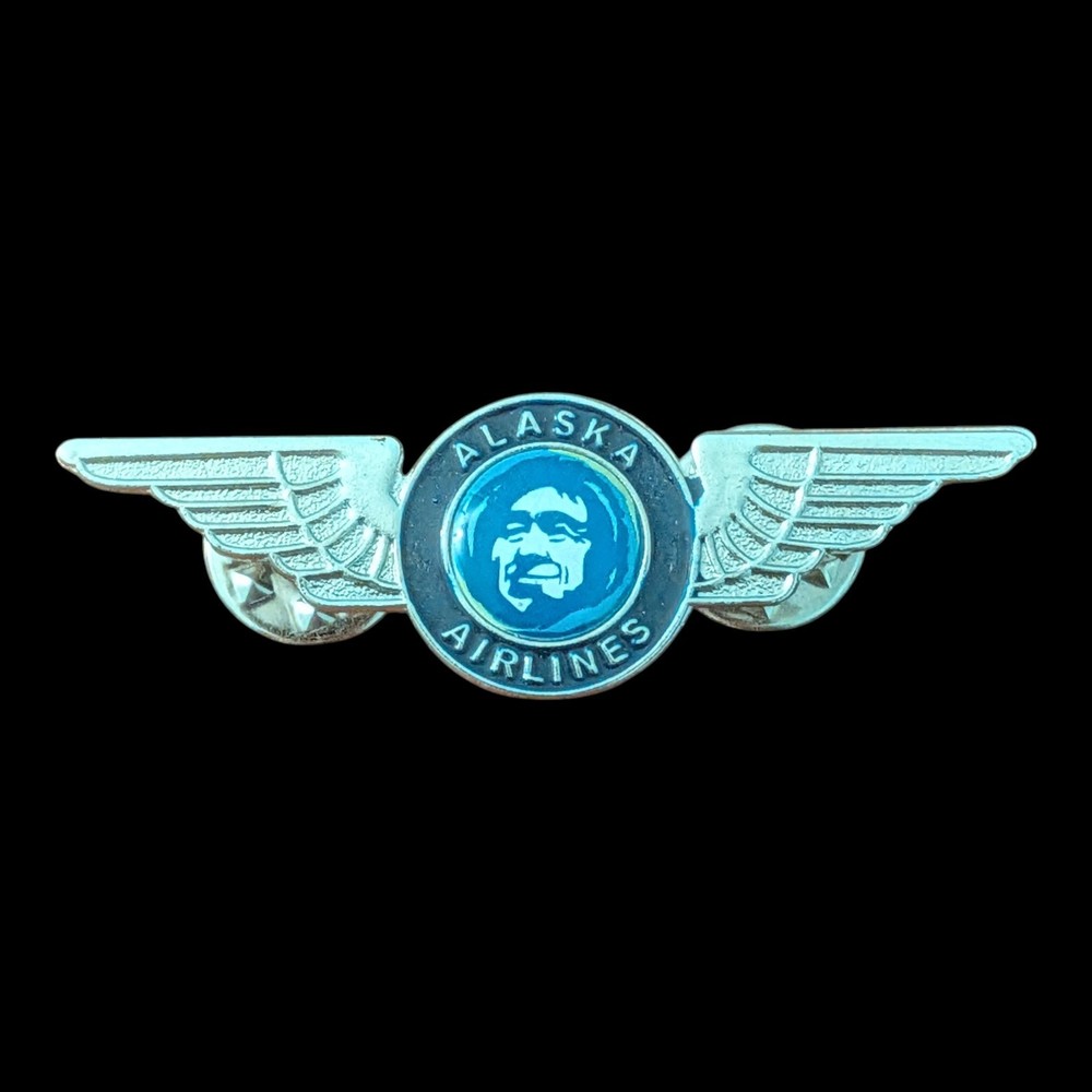 Alaska Airlines Wings Pin Badge Lapel Hat Vest Pinback Brooch