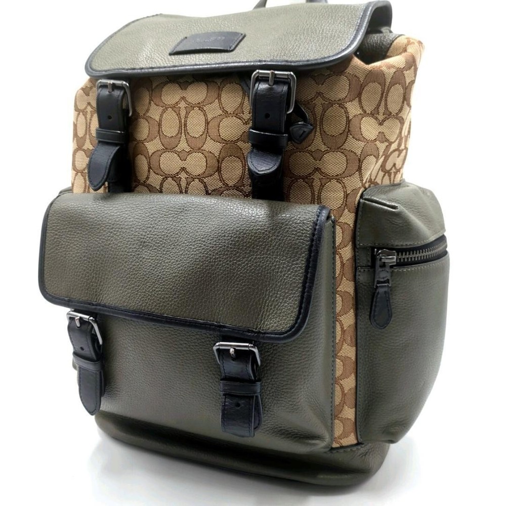 Coach Backpack Canvas Beige Signature Authentic G0804543