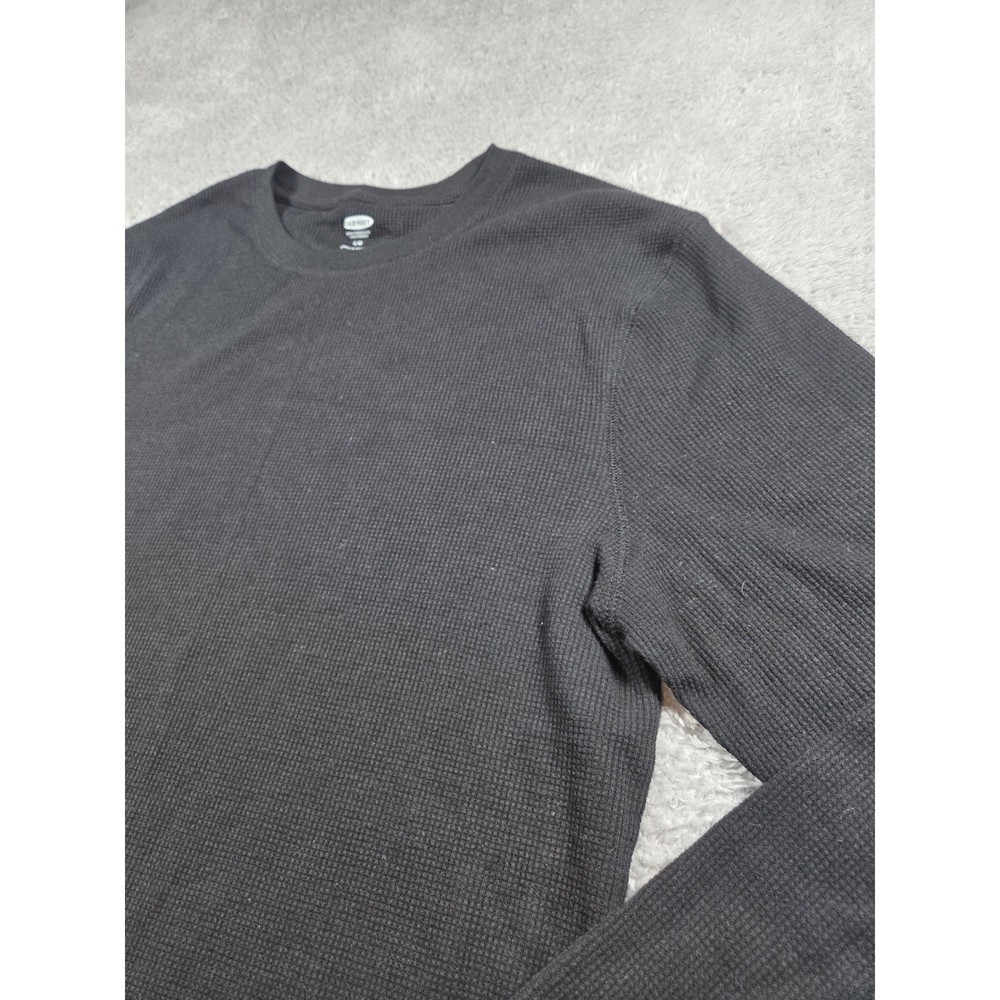 Old Navy Mens Long Sleeve Waffle Knit Thermal Shirt Charcoal Gray Large L