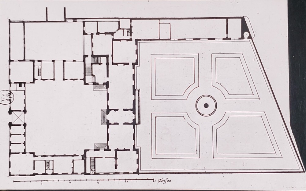 Plan, Hotel de Bretonvilliers, Paris, France, Magic Lantern Glass Slide