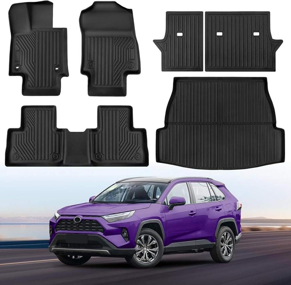 2024-2025 Toyota RAV4 Floor Mats - All Weather Full Set for Hybrid & Gas Models 2019-2025