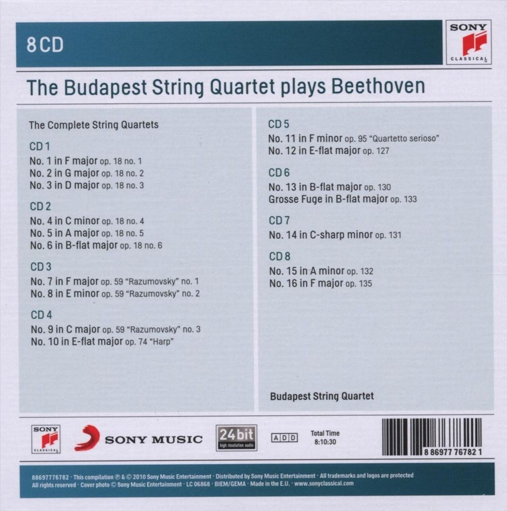 Budapest String Quartet Budapest String Quartet Plays Beethoven: The Complete St
