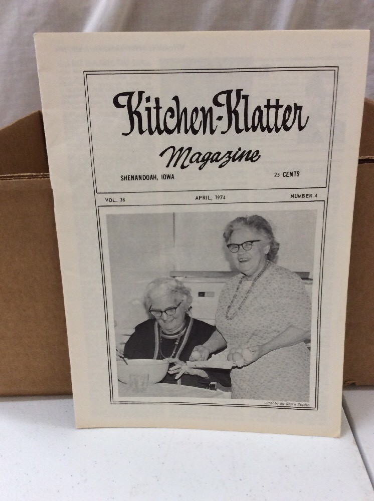 Vintage Kitchen Klatter Magazine local Recipes Shenandoah Iowa April 1974