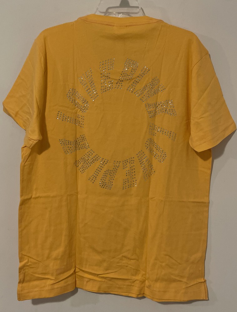 Victoria’s Secret PINK Womens XXL Orange Bling Cotton Campus Tshirt NEW! A4747