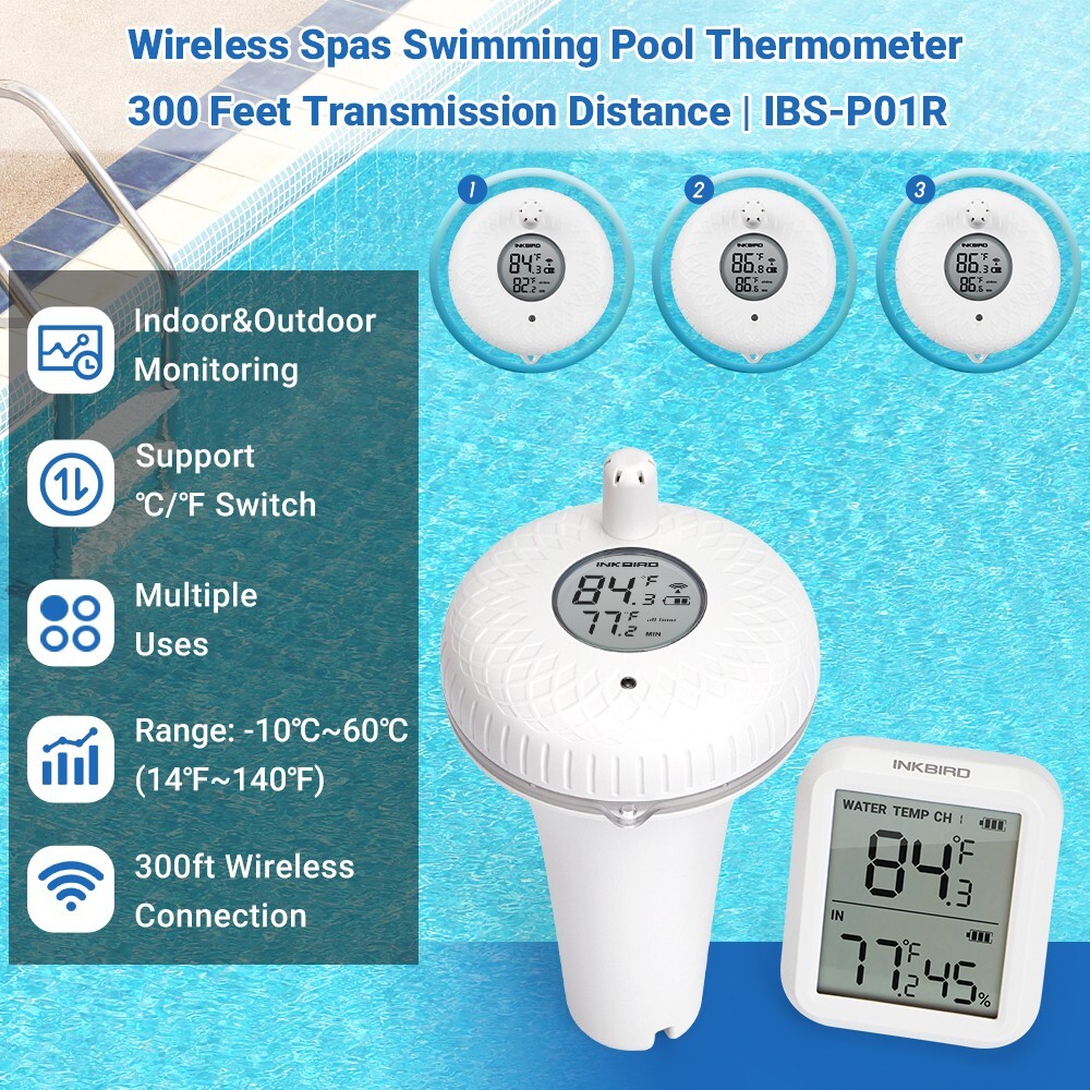 INKBIRD Wireless Pool Thermometer Spa Swimming Pools Temperature Meters Testing