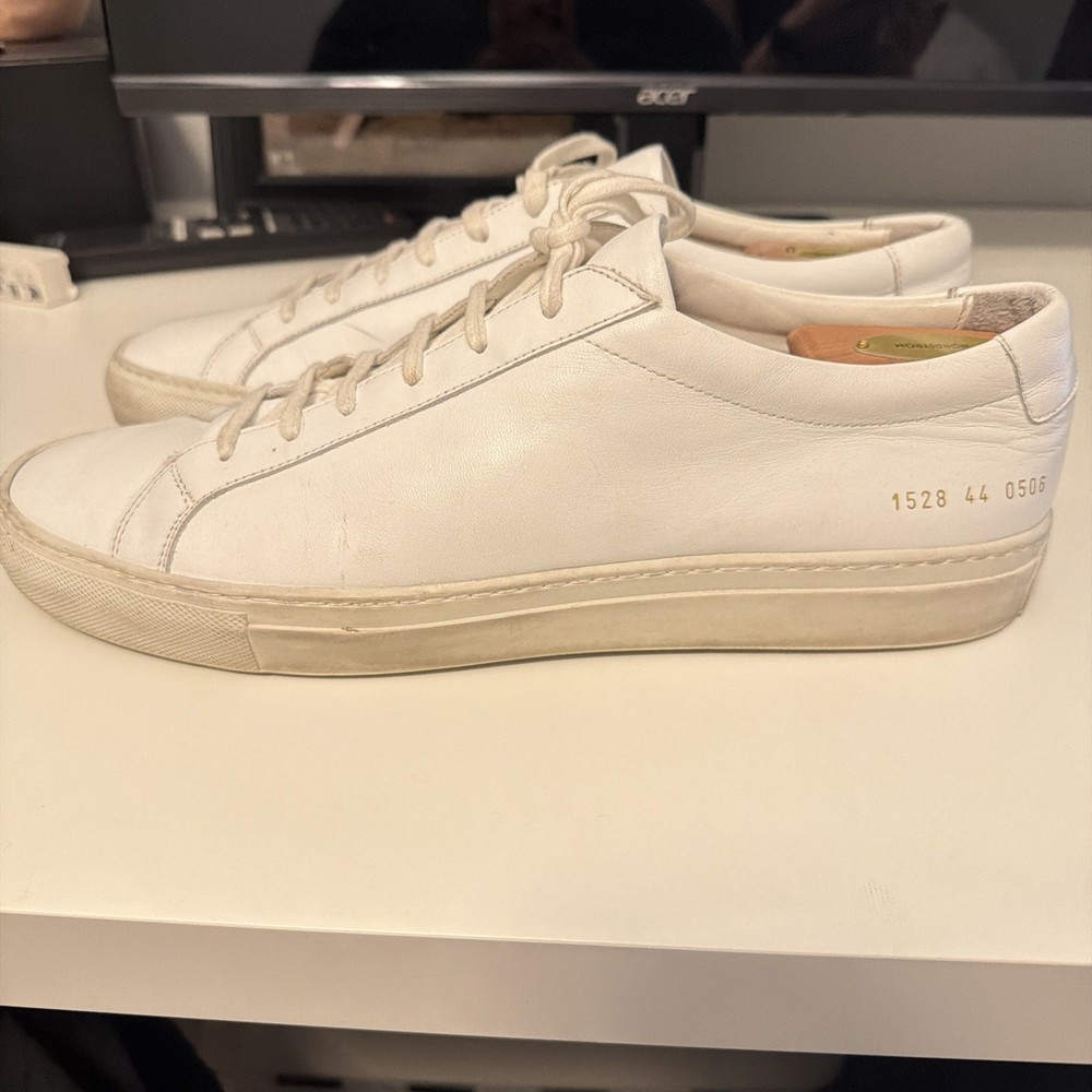Men’s Common Projects Achilles Low Leather Sneakers 1528 Size 44 (11) White-image