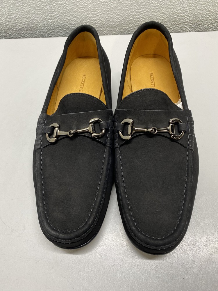 Beckett Simonon Mens Beaumont Suede Leather Loafers Size 10 Black