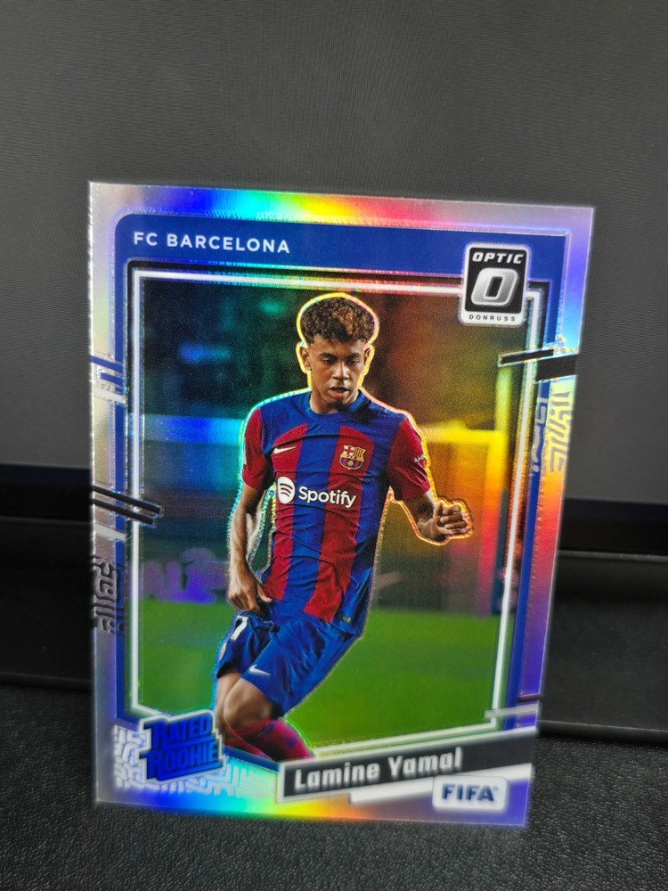 2023-24 Panini Donruss optic soccer Rated rookie-RC Lamine Yamal-silver-No.1
