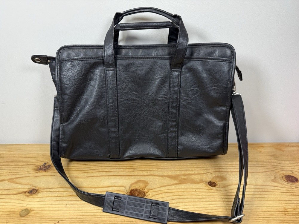 Vintage Black leather briefcase, Laptop Bag Briefcase