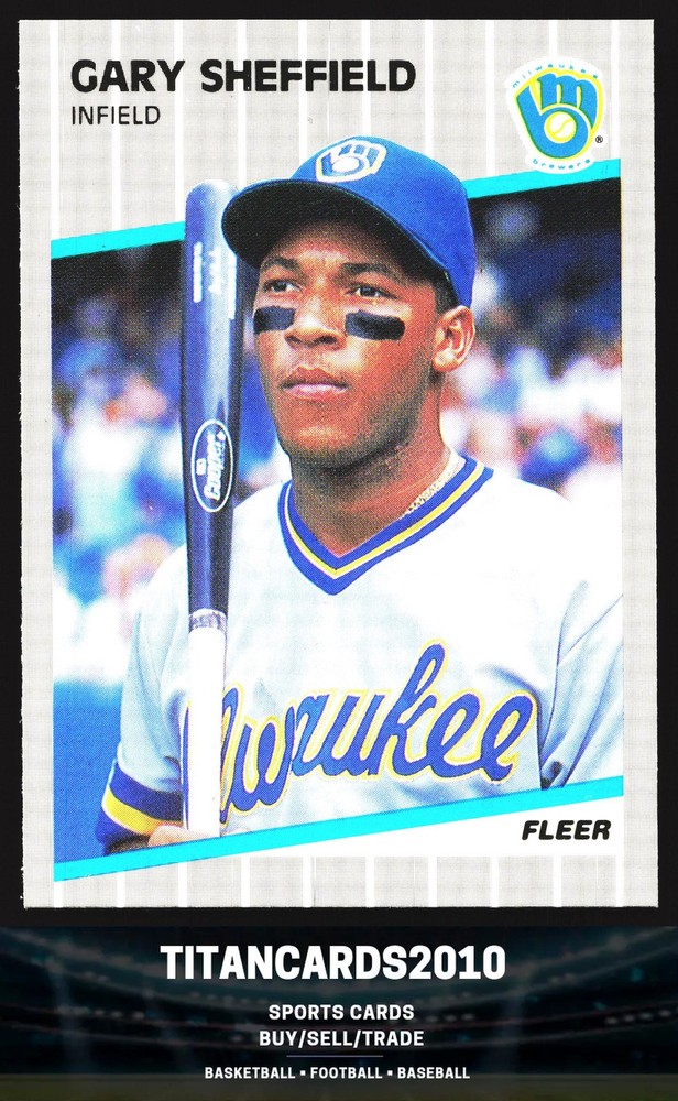 Gary Sheffield 1989 Fleer Rookie RC Milwaukee Brewers #196