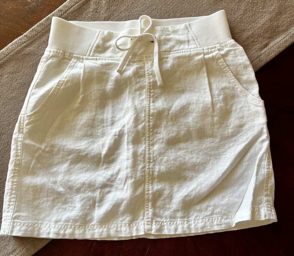 Athleta 100% Linen Skirt With Drawstring Size 4