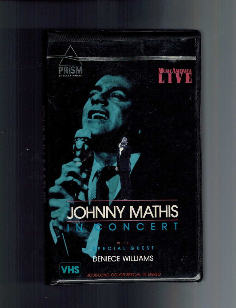 1982 JOHNNY MATHIS IN CONCERT WITH DENIECE WILLIAMS CLAMSHELL VHS TAPE
