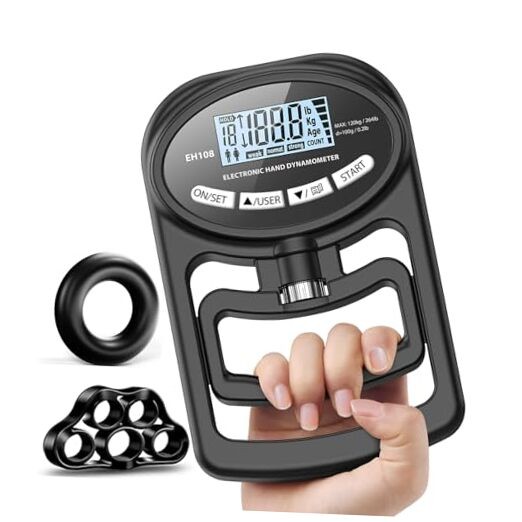 Hand Grip Strength Tester Trainer - Electronic Hand Dynamometer Forearm black