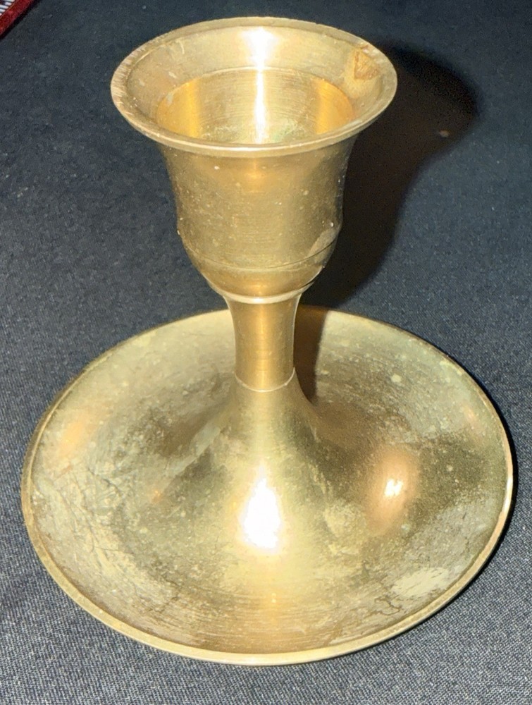 **VINTAGE** 3” Short Brass Candlestick Candle Holder Made In India
