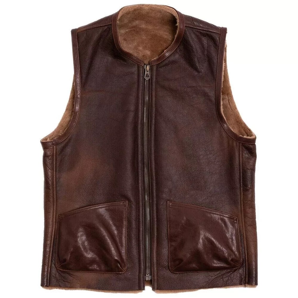 Bomber Vest - Aviator B3 Real Sheepskin Leather Flying Shearling Style Fur Vest