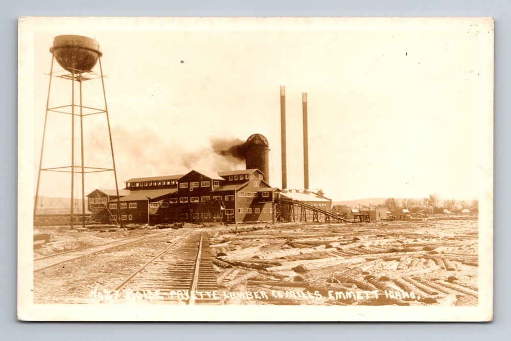 Emmett ID-Idaho RPPC, Boise Fayette Lumber Co Mills In Action, Vintage Postcard
