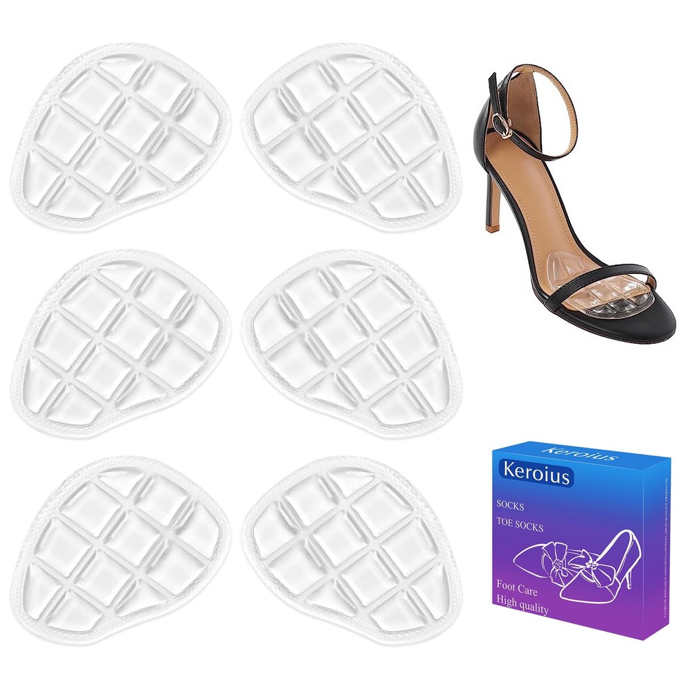 Keroius 3 Pairs Metatarsal Forefoot PadsHeel Inserts Insoles Pads Ball of Foo...
