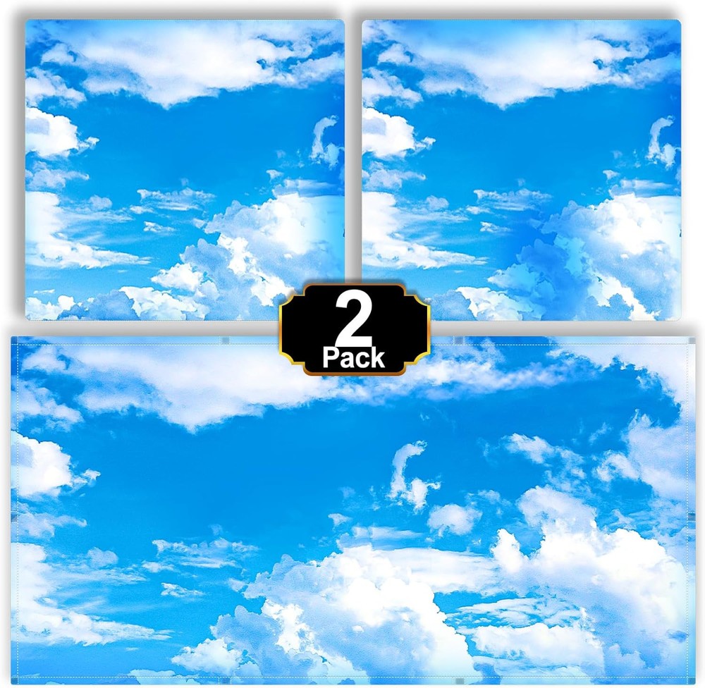 Aheroi Light Covers, 2 Pcs 4 x 2 Feet Fluorescent 2 Pack, Blue Sky 2Pcs