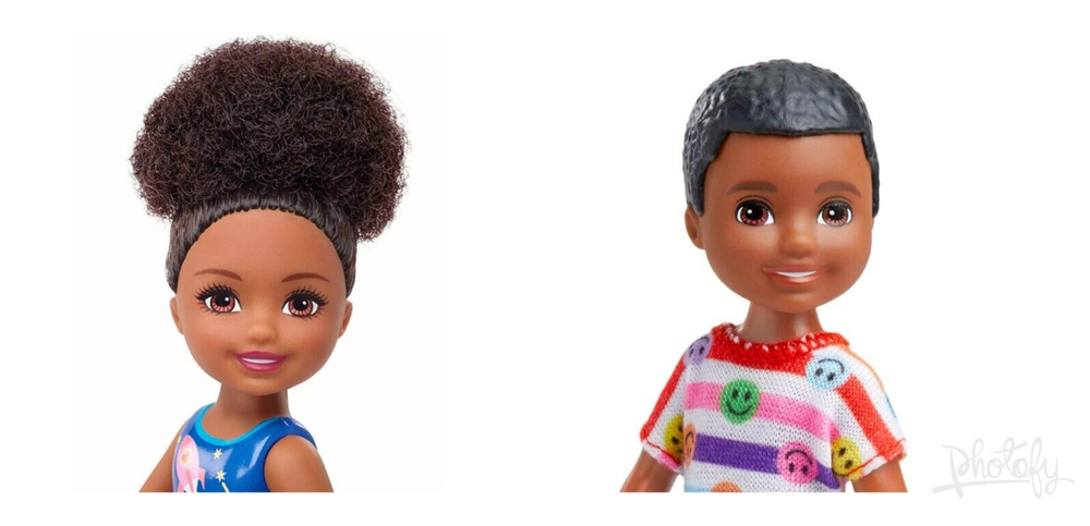 Barbie Club Chelsea Boy doll Emoji - Barbie Club Chelsea doll Space Top Lot of 2