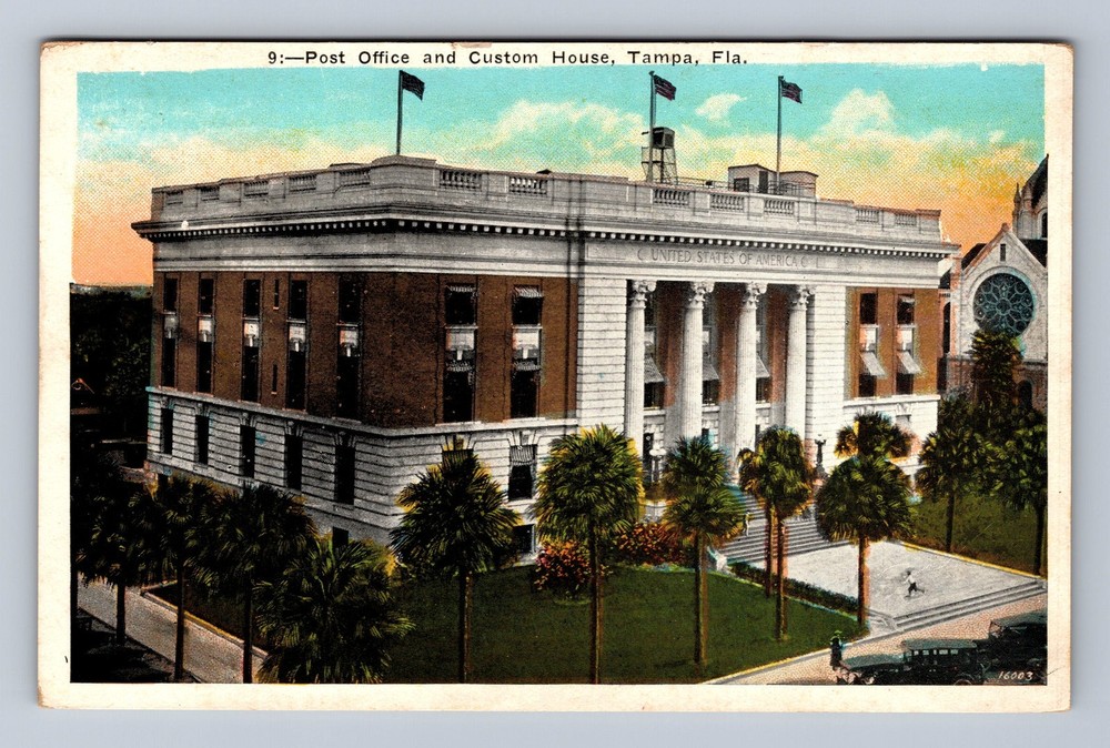 Tampa FL-Florida United States Post Office And Custom House Vintage Postcard