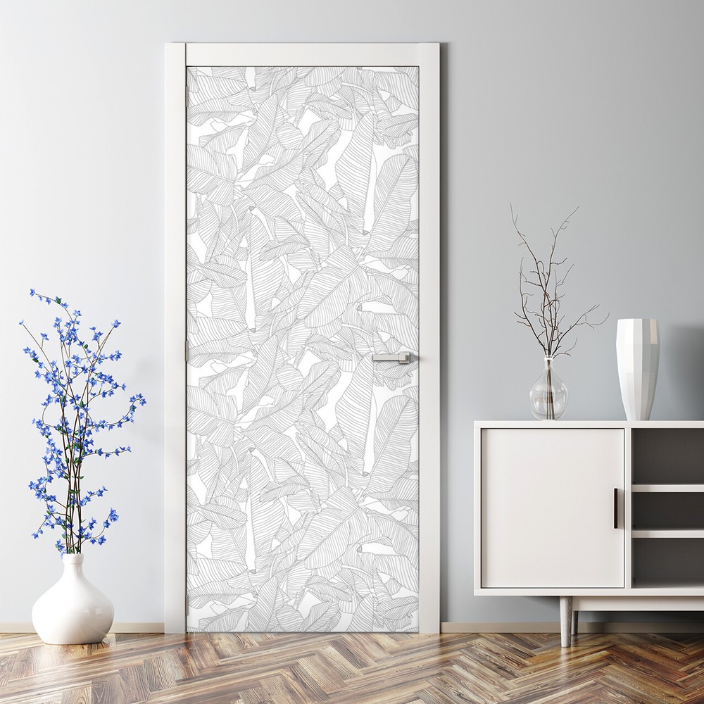 Minimalist Self-Adhesive Tropical Banana Leaf Door Decal
