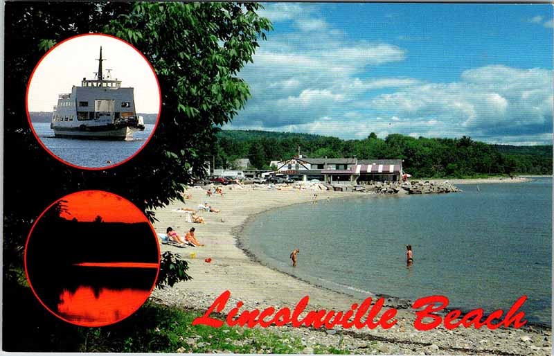 Postcard BEACH SCENE Lincolnville Maine ME m/09 AO1227