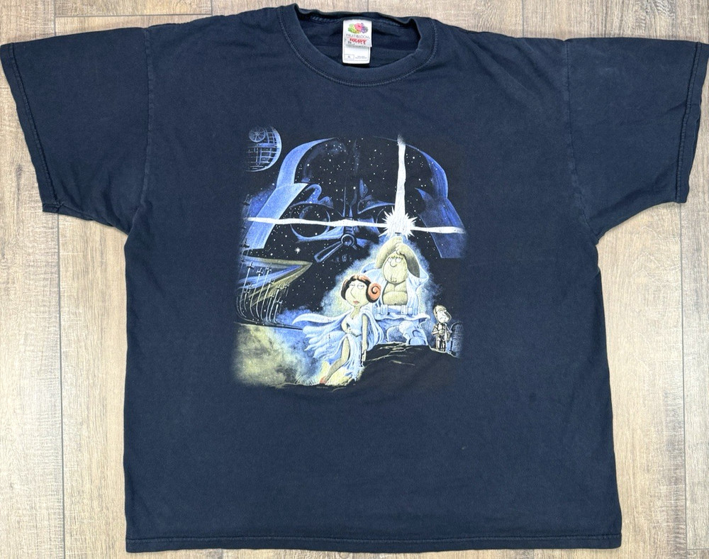 Family Guy Star Wars Shirt Mens Large Black Stewie Peter Darth Vader Parody Tee