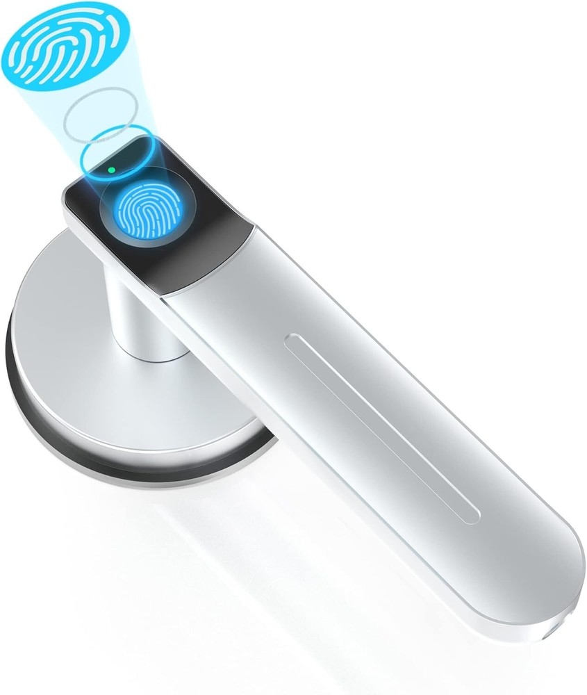 Innovative Keyless Fingerprint Door Lock - 100 Finger Storage, Silver Finish