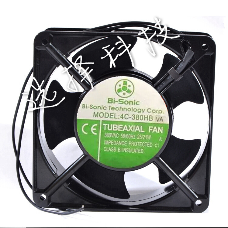 1 PCS Bi-Sonic Fan 4C-380HB  AC 380V  25/21W 120*120*38mm 2 wire Aluminum frame