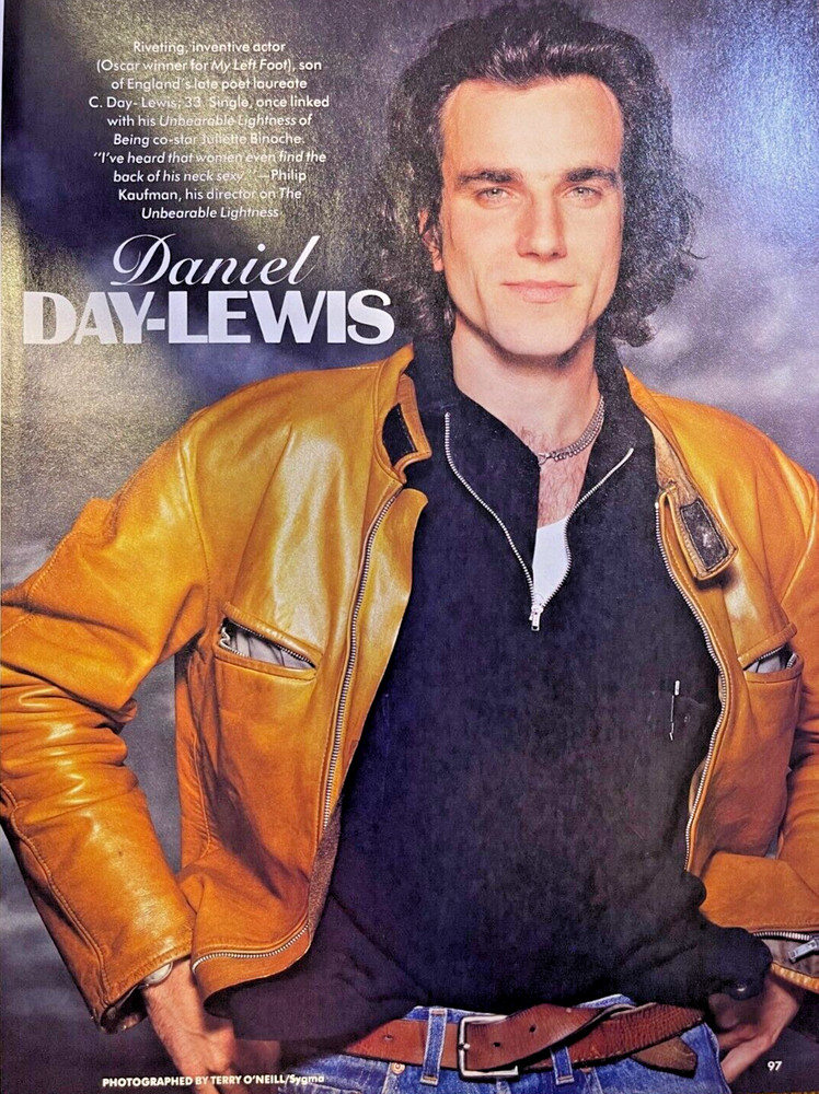 1990 Vintage Magazine Illustration Actor Daniel Day Lewis