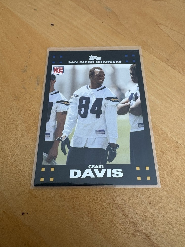 2007 Topps Craig Davis Rookie San Diego Chargers #327
