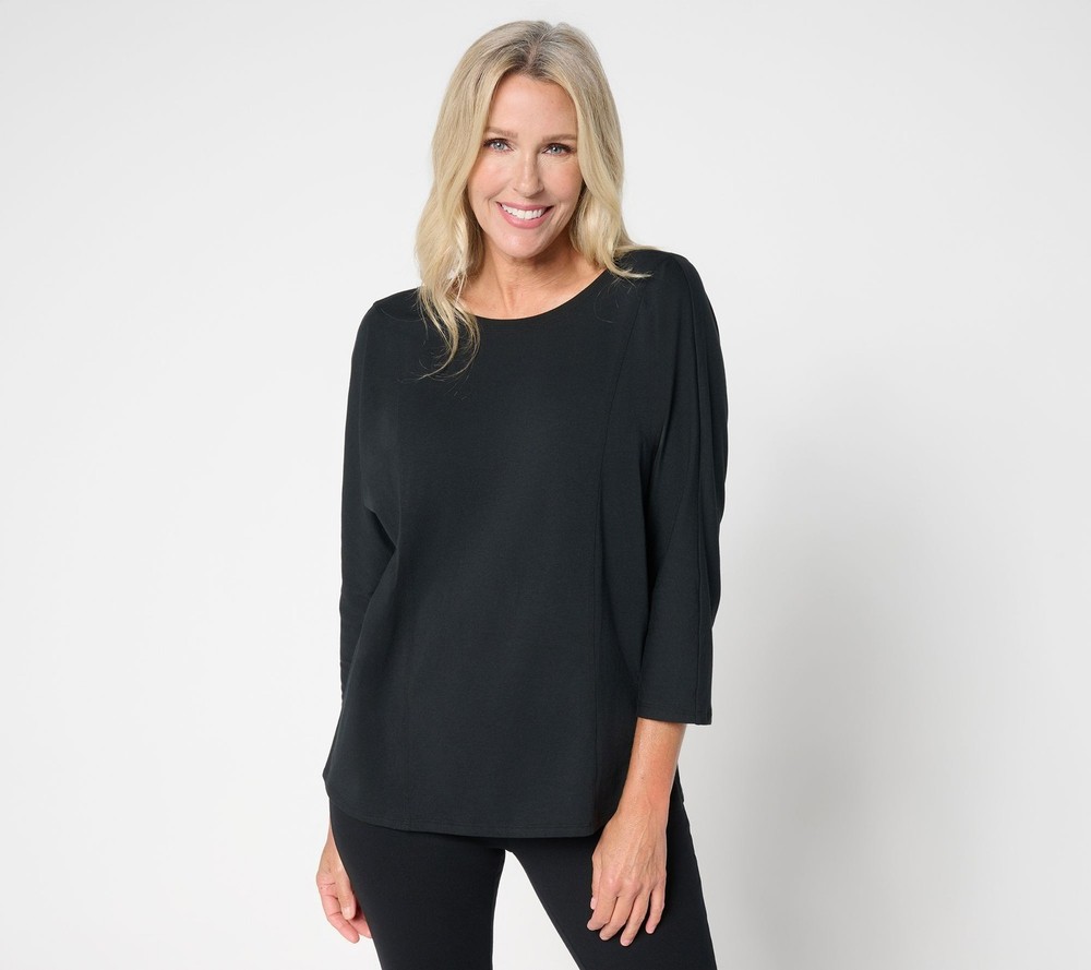 Anybody Women's Top Sz M Cozy Knit Back Twist Detail Black A704117