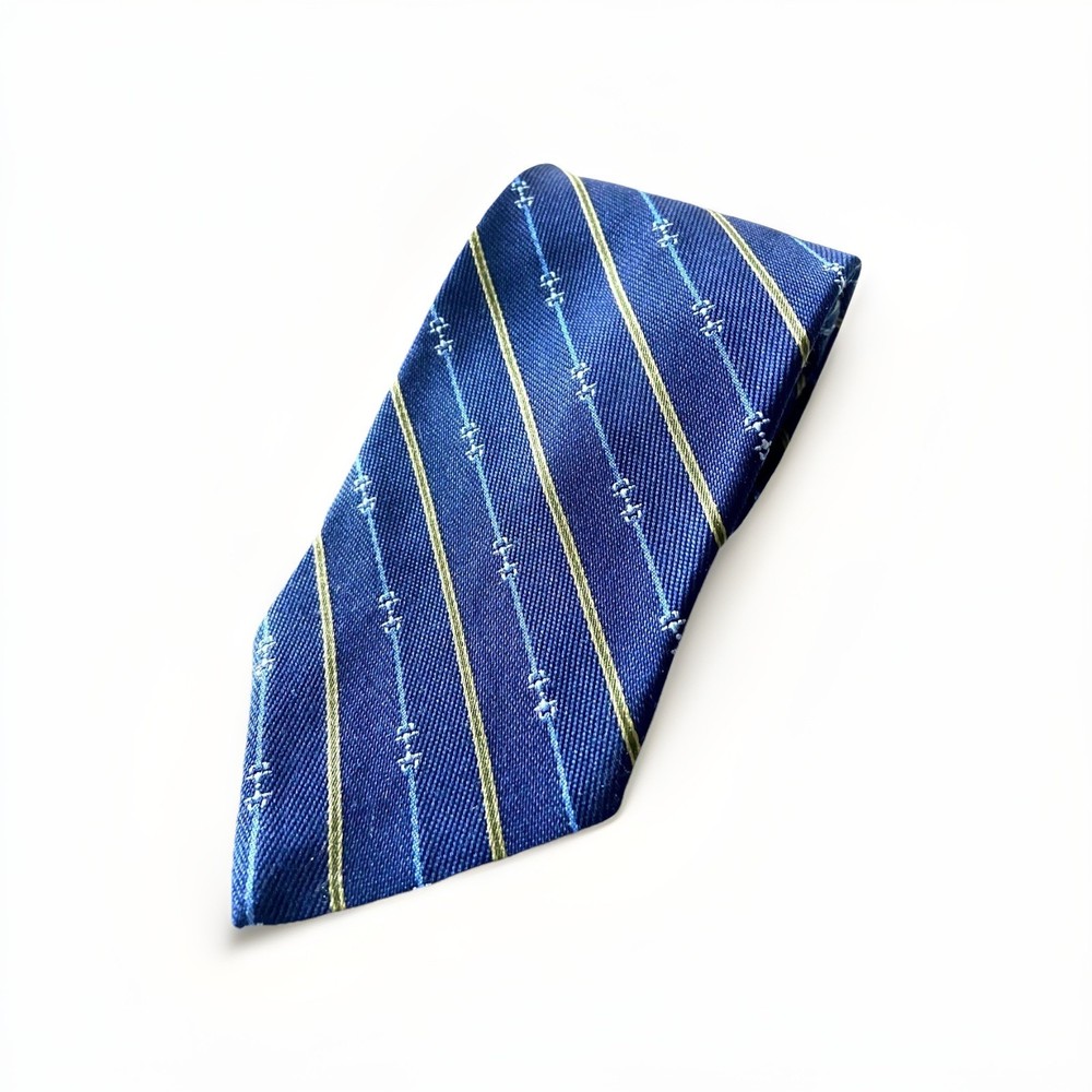 Brooks Brothers Woven Design Striped Pattern Silk Neck Tie Made In USA 61 x 3.25