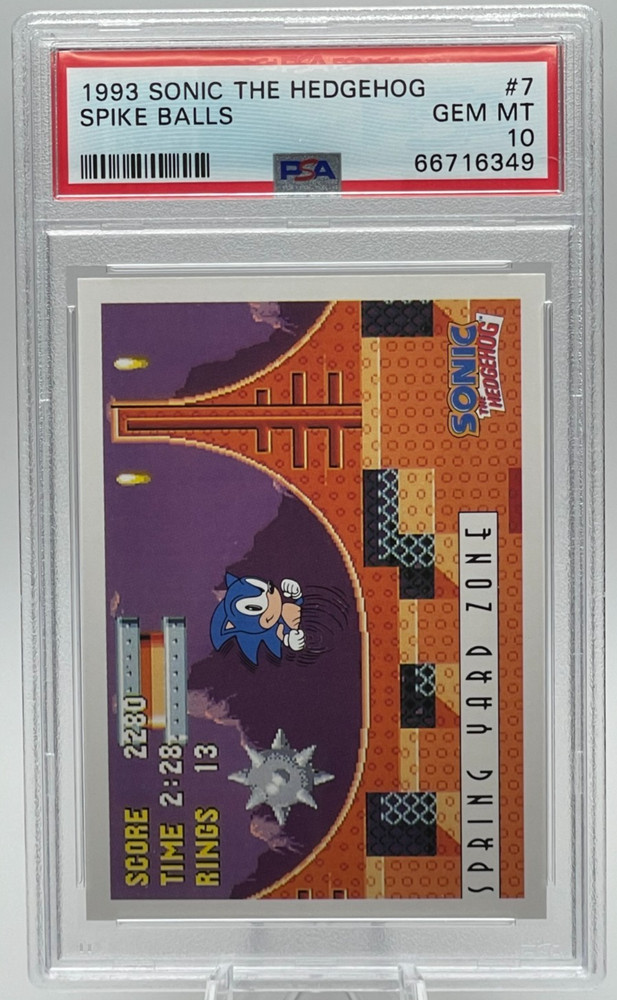 1993 Topps Sonic the Hedgehog #7 “Spike Balls” PSA 10 GEM MT – Rare Vintage