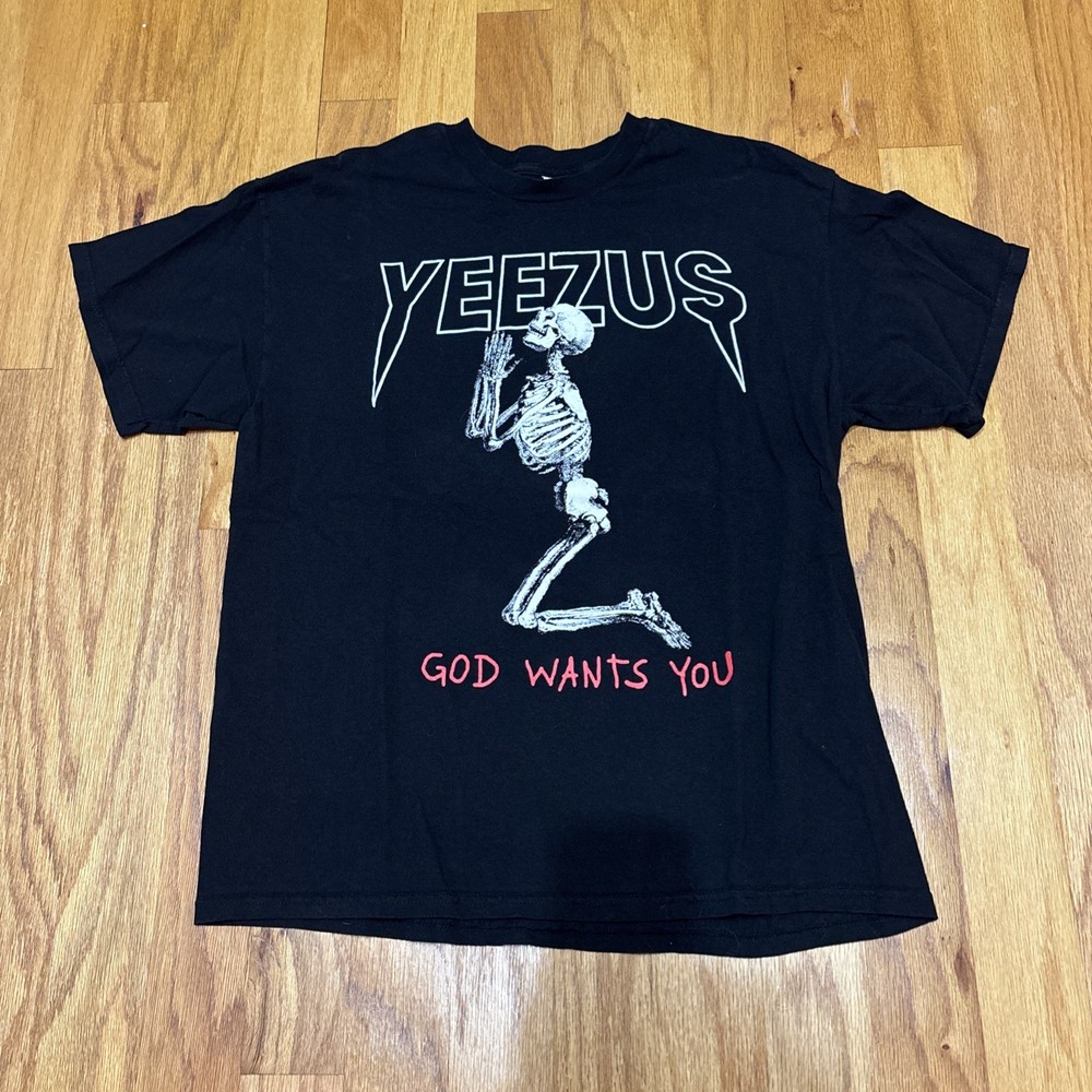 Yeezus Kanye West 2013 Tour Shirt Rap Hiphop Size XL Praying Skeleton