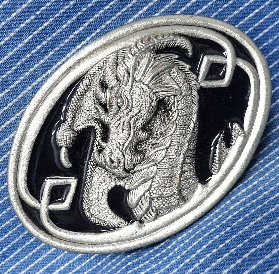 Dragon Belt Buckle Regal Art Mystical Syfy Medieval Cosplay Vintage 90s  .BMW735