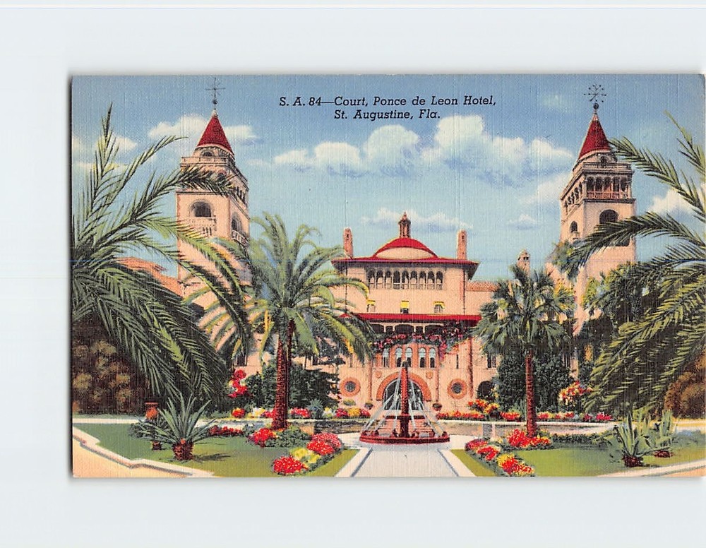 Postcard Court Ponce de Leon Hotel Saint St. Augustine Florida USA North America