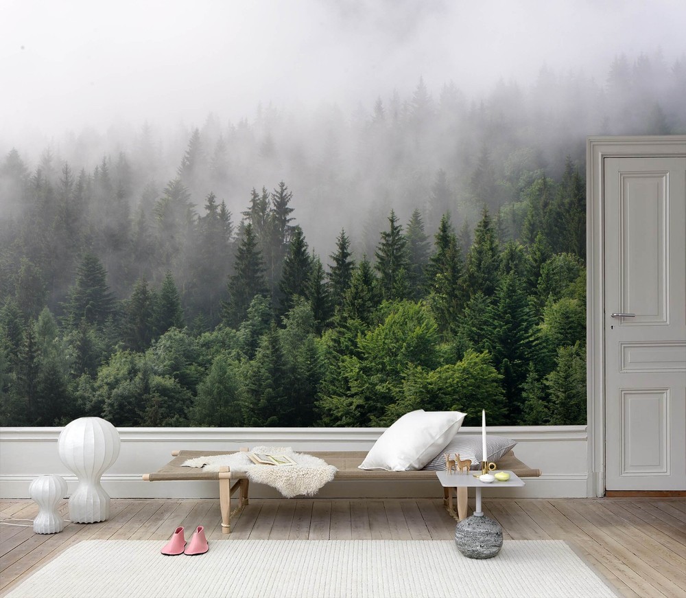 3D Forest Mist Landscape Wall Murals Wallpaper Murals Wall Sticker