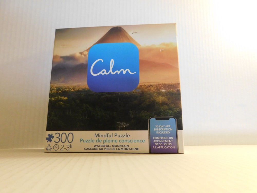 NEW Waterfall Mountain Mindful Puzzle, 300 pieces, 24 x 18, Spin Master, poster