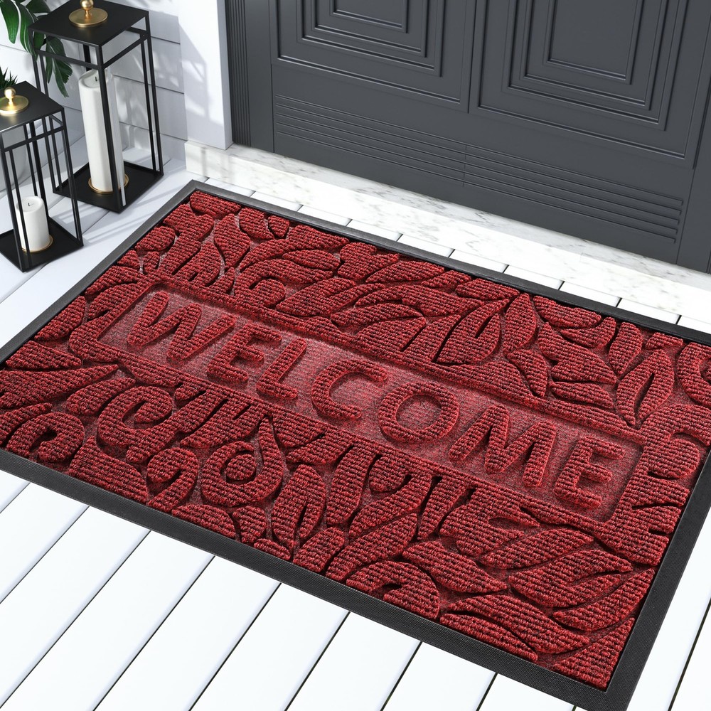 Yimobra Welcome Mat Outdoor Indoor, 29.5x17 Waterproof Door Mat Outside Entra...