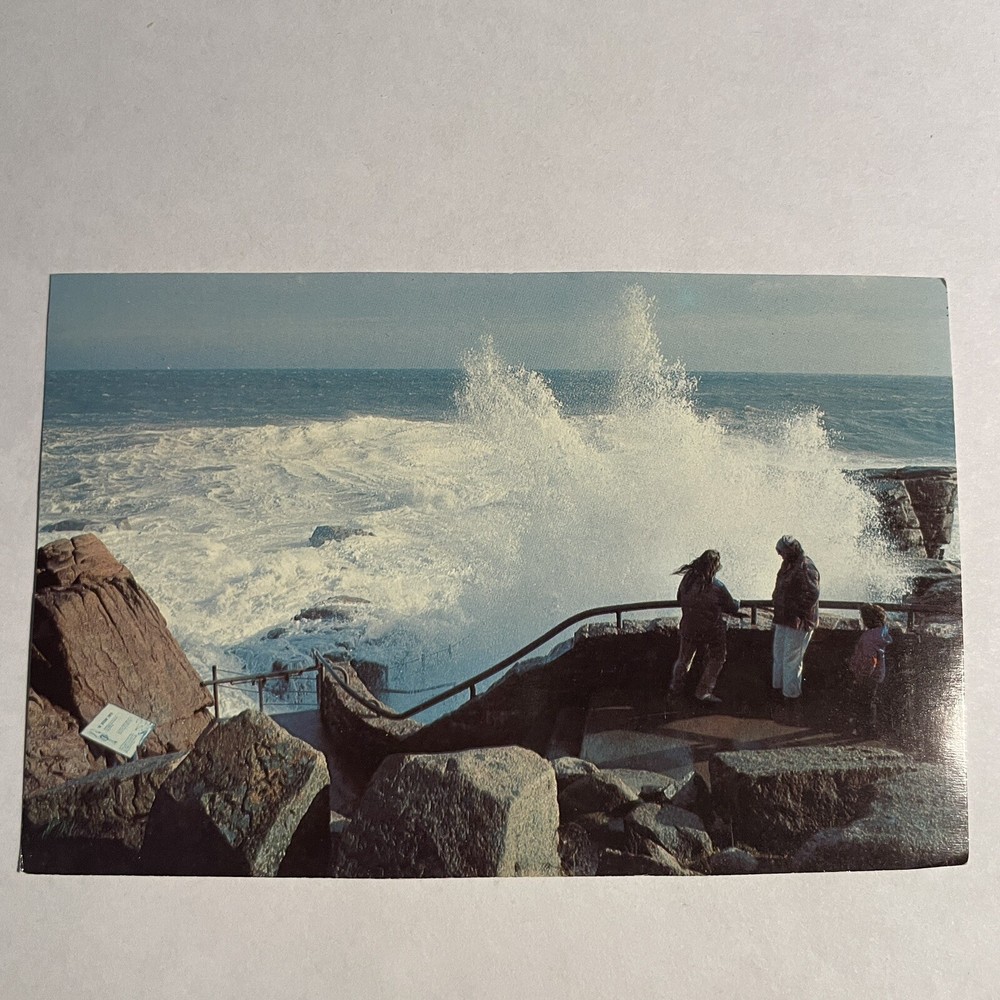 Maine ME Bar Harbor Acadia National Park Thunder Hole Postcard Old Vintage Card-image